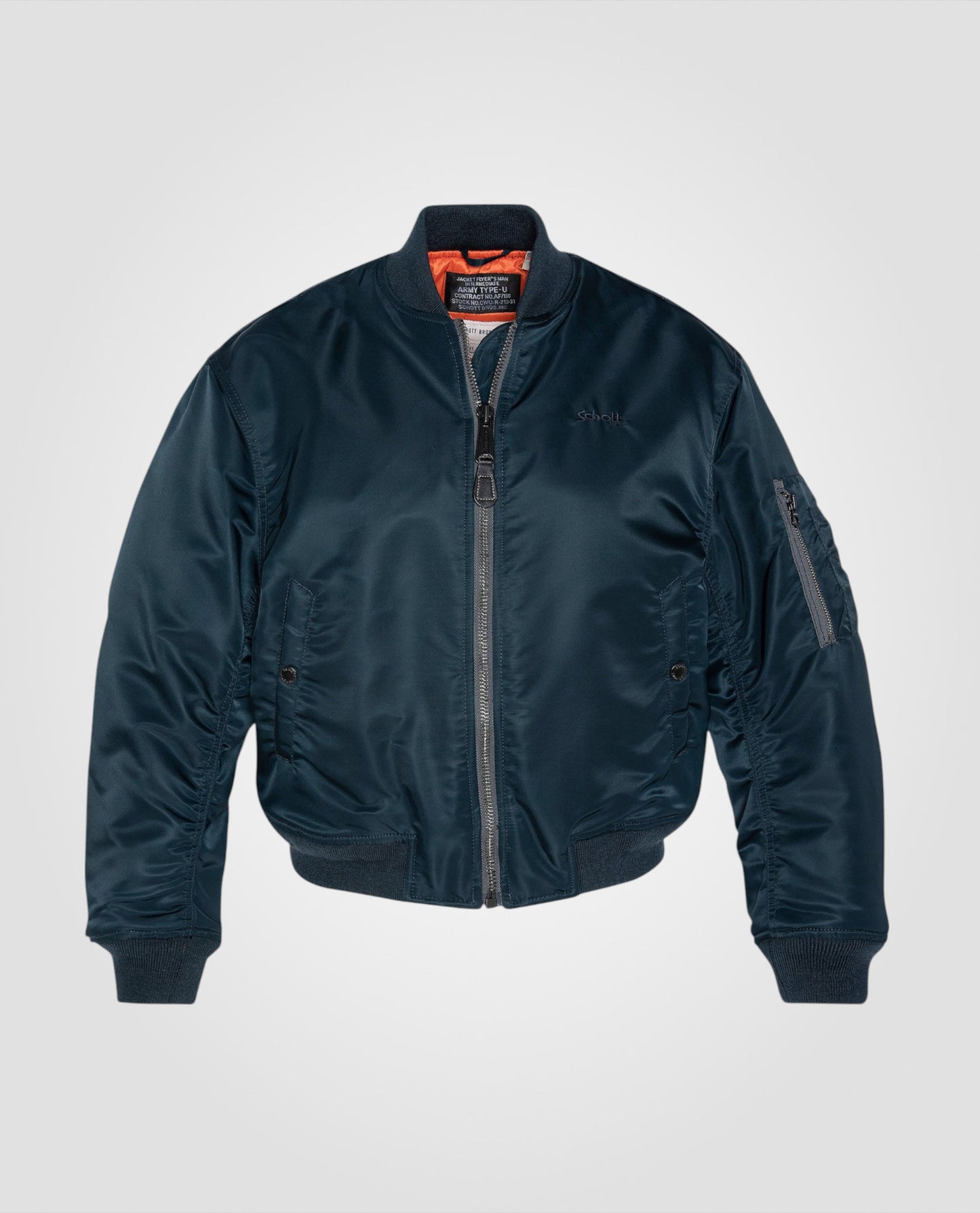 Bomber MA-1 90's bleu marine en nylon recyclé, coupe courte et confort, grande taille